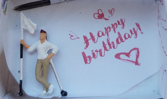 "Happy Birthday" - Minibox Golfspielerin