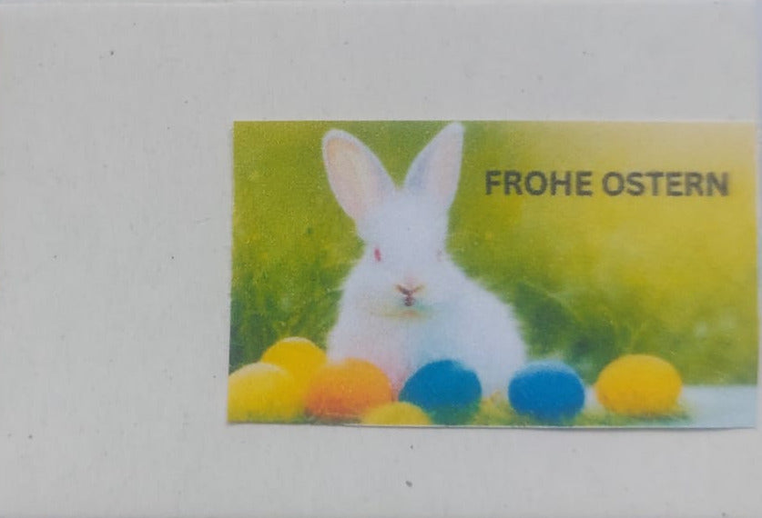 "Frohe Ostern" - Minibox mit Osterhäsin