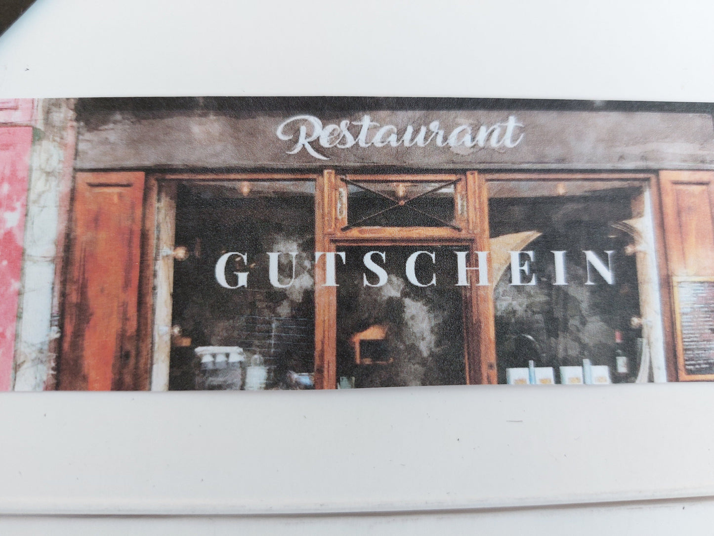 "Im Restaurant" - Geldverpackung, Gutscheinbox