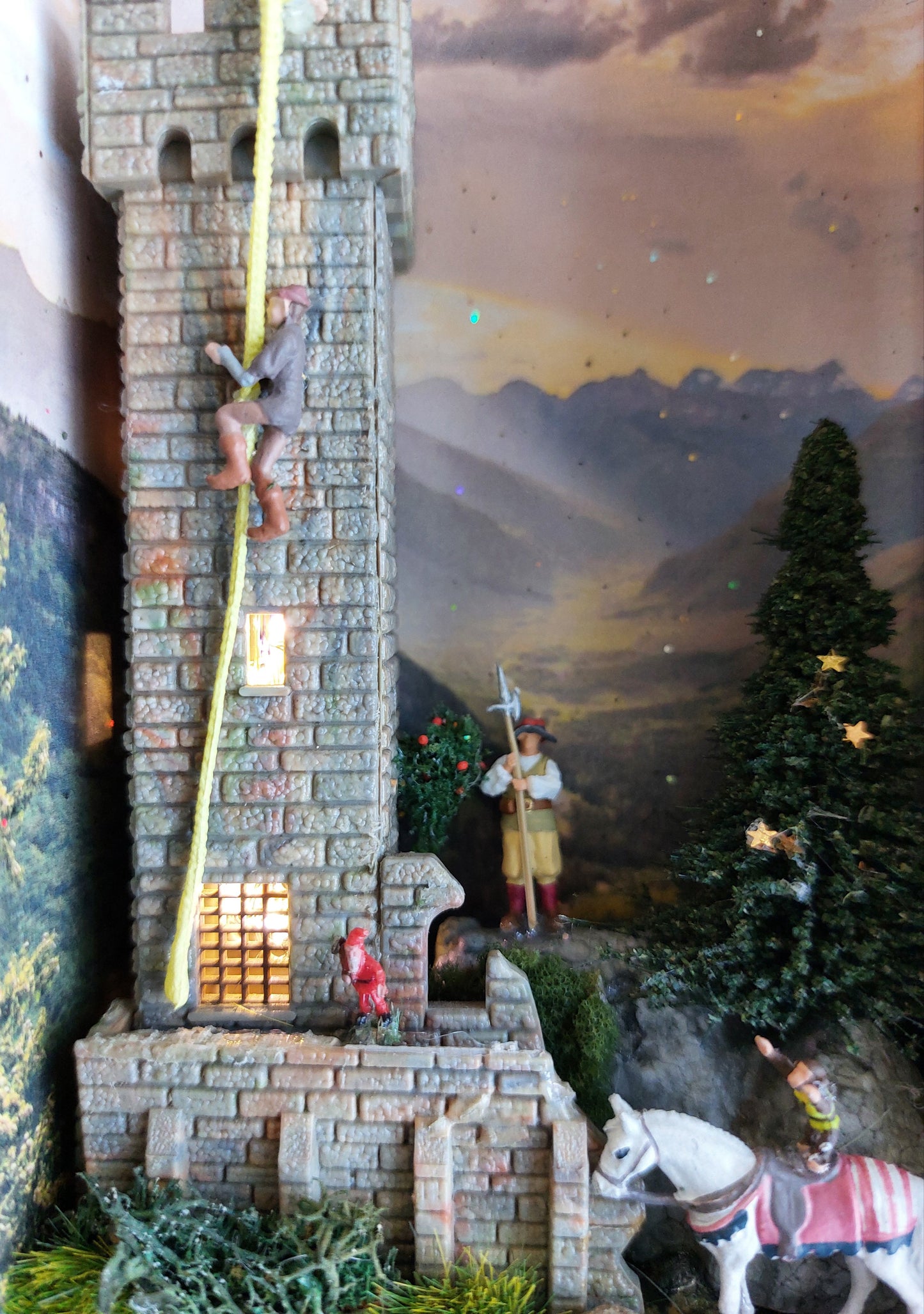 "Rapunzel" - 3D-Märchendiorama