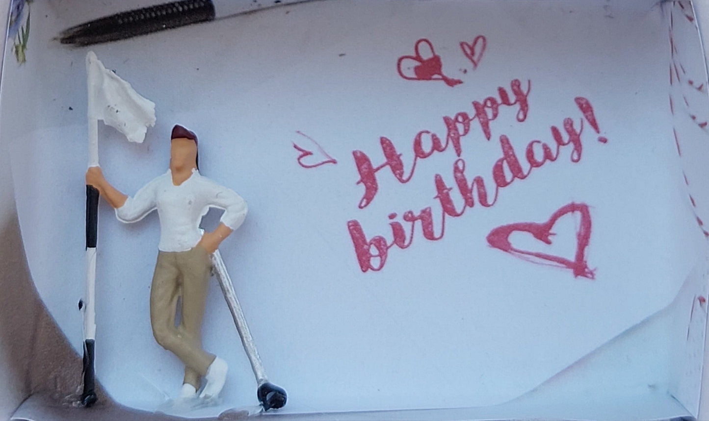 "Happy Birthday" - Minibox Golfspielerin