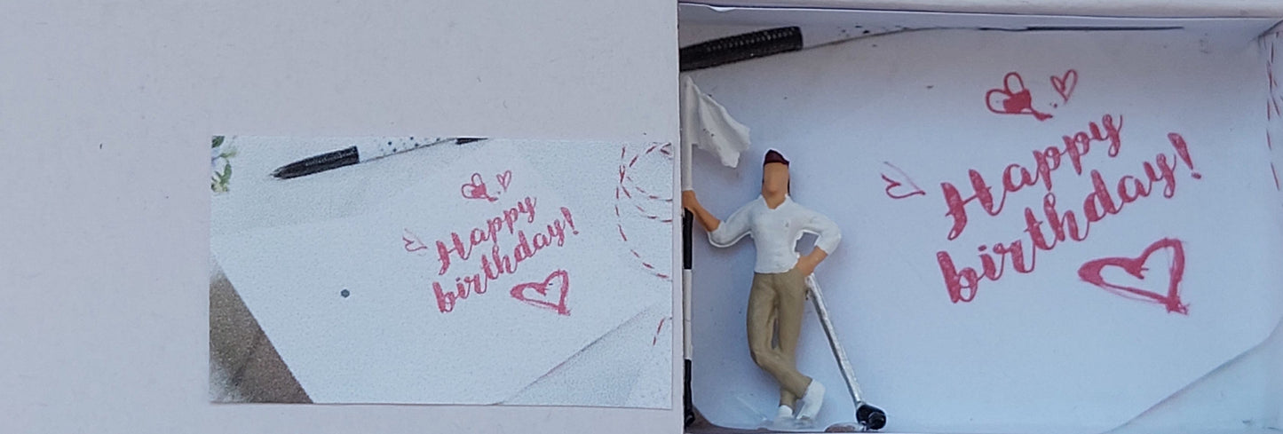 "Happy Birthday" - Minibox Golfspielerin