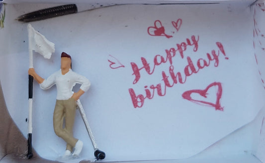 "Happy Birthday" - Minibox Golfspielerin