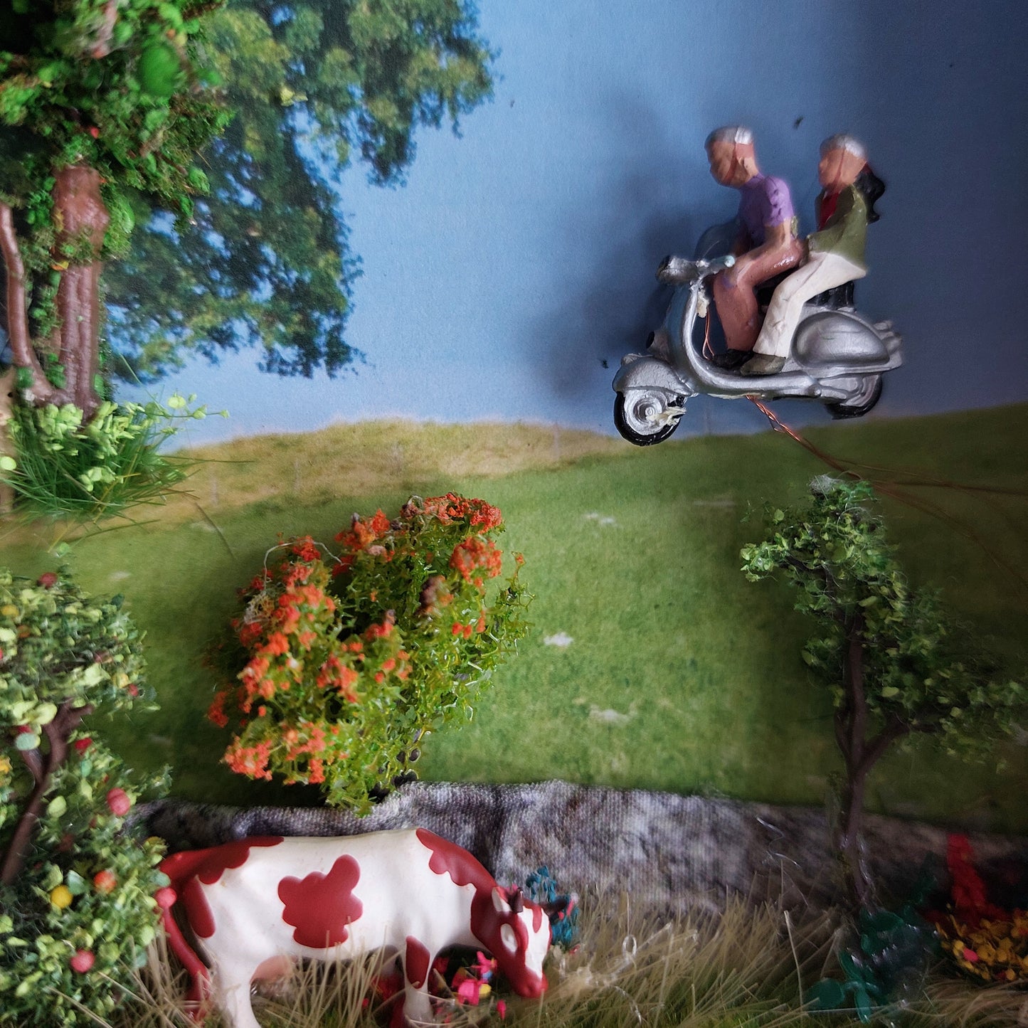 "Sonntagsausflug" - 3D Bild mit Vespa