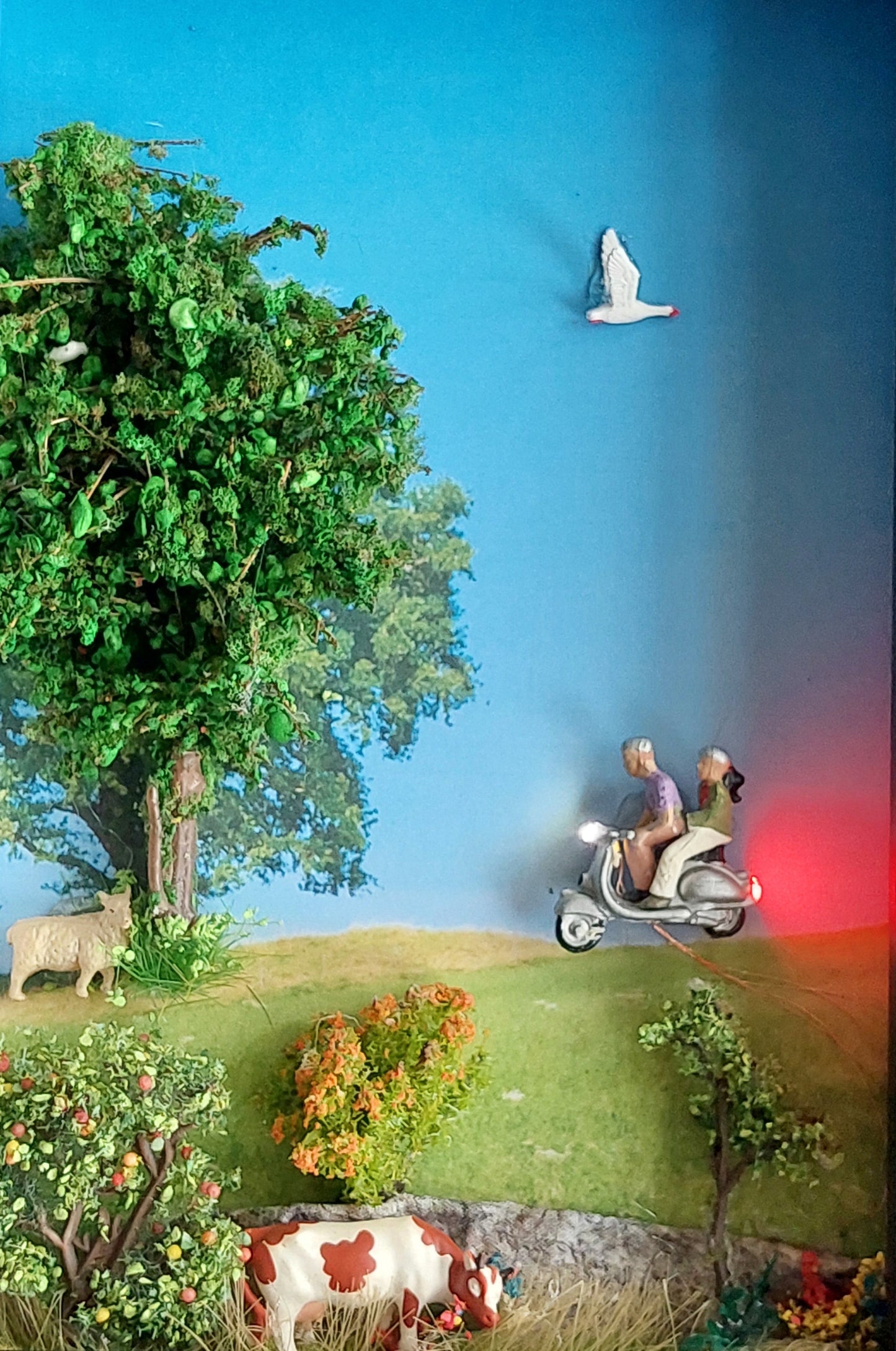 "Sonntagsausflug" - 3D Bild mit Vespa